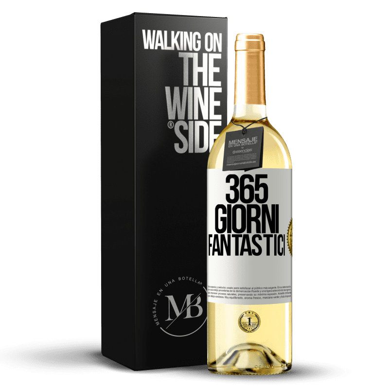 29,95 € Spedizione Gratuita | Vino bianco Edizione WHITE 365 giorni fantastici Etichetta Bianca. Etichetta personalizzabile Vino giovane Raccogliere 2023 Verdejo