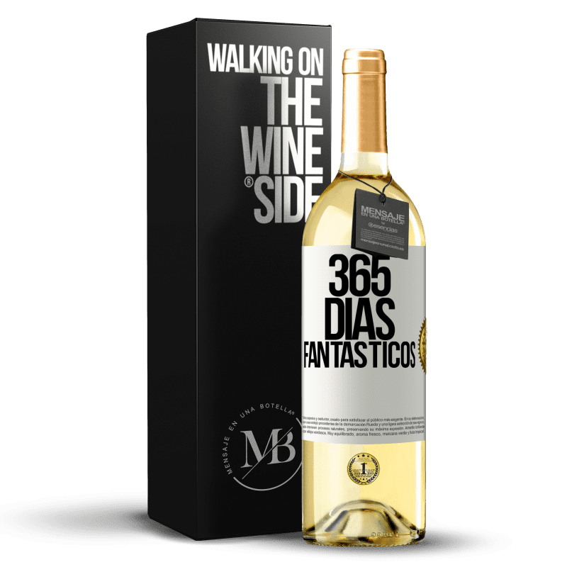 29,95 € Envio grátis | Vinho branco Edição WHITE 365 dias fantásticos Etiqueta Branca. Etiqueta personalizável Vinho jovem Colheita 2023 Verdejo