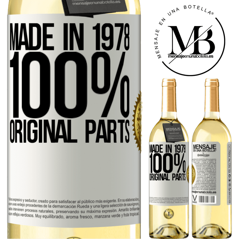 29,95 € Free Shipping | White Wine WHITE Edition Made in 1978. 100% original parts White Label. Customizable label Young wine Harvest 2022 Verdejo