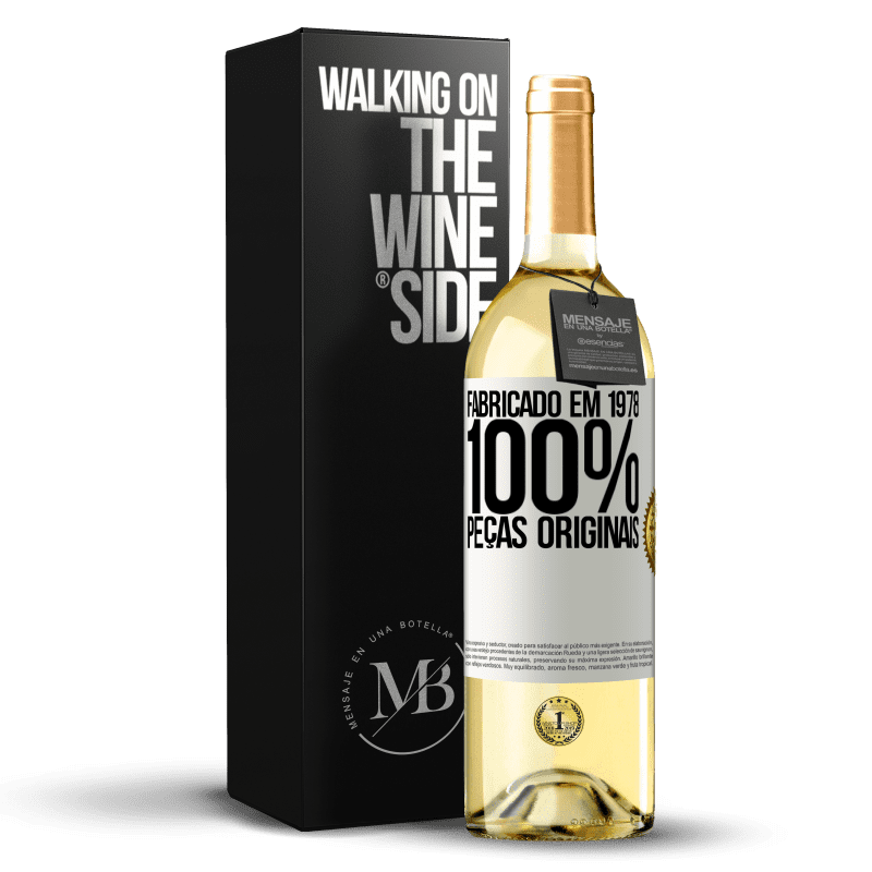 29,95 € Envio grátis | Vinho branco Edição WHITE Fabricado em 1978. 100% peças originais Etiqueta Branca. Etiqueta personalizável Vinho jovem Colheita 2024 Verdejo