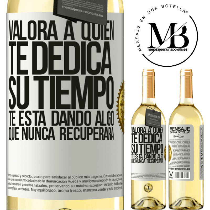 29,95 € Envoi gratuit | Vin blanc Édition WHITE Valeur qui consacre votre temps. Il te donne quelque chose qu'il ne reviendra jamais Étiquette Blanche. Étiquette personnalisable Vin jeune Récolte 2022 Verdejo