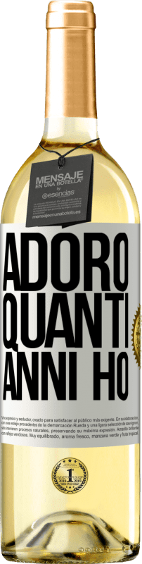 29,95 € Spedizione Gratuita | Vino bianco Edizione WHITE Adoro quanti anni ho Etichetta Bianca. Etichetta personalizzabile Vino giovane Raccogliere 2025 Verdejo