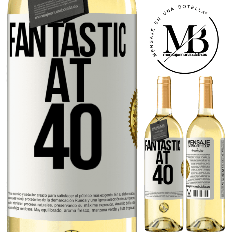29,95 € Free Shipping | White Wine WHITE Edition Fantastic at 40 White Label. Customizable label Young wine Harvest 2022 Verdejo