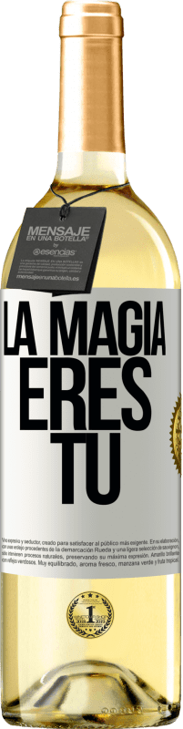 29,95 € Envío gratis | Vino Blanco Edición WHITE La magia eres tú Etiqueta Blanca. Etiqueta personalizable Vino joven Cosecha 2025 Verdejo
