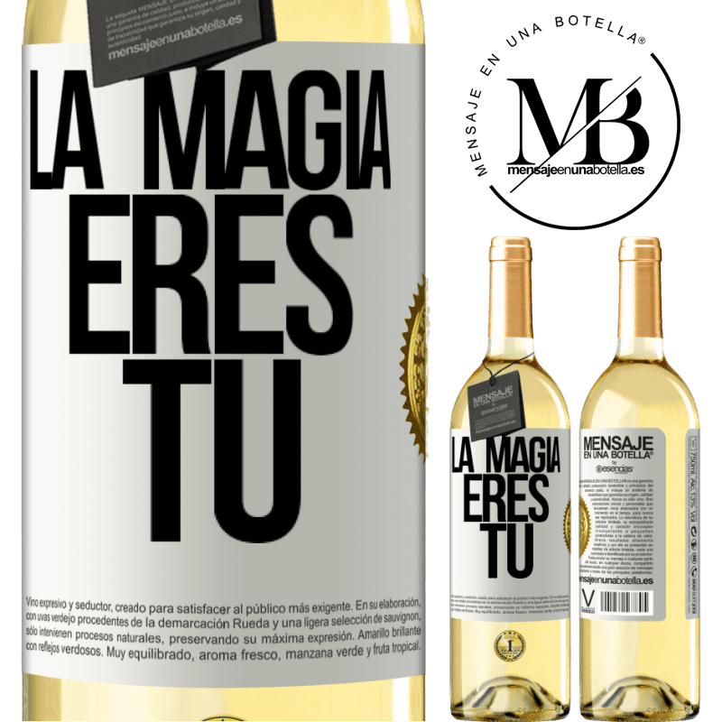 29,95 € Envío gratis | Vino Blanco Edición WHITE La magia eres tú Etiqueta Blanca. Etiqueta personalizable Vino joven Cosecha 2024 Verdejo