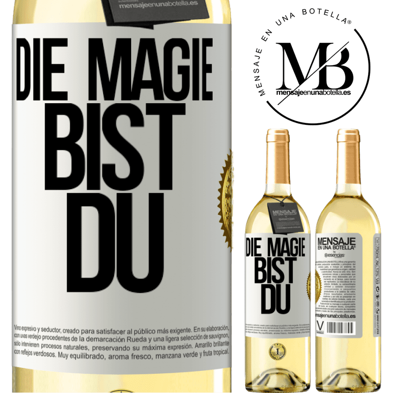 29,95 € Kostenloser Versand | Weißwein WHITE Ausgabe Die Magie bist du Weißes Etikett. Anpassbares Etikett Junger Wein Ernte 2024 Verdejo