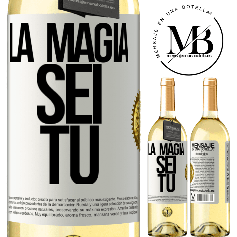 29,95 € Spedizione Gratuita | Vino bianco Edizione WHITE La magia sei tu Etichetta Bianca. Etichetta personalizzabile Vino giovane Raccogliere 2024 Verdejo