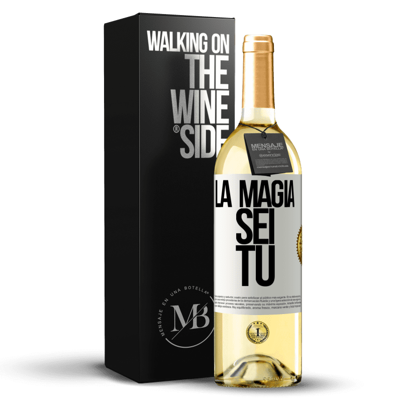 29,95 € Spedizione Gratuita | Vino bianco Edizione WHITE La magia sei tu Etichetta Bianca. Etichetta personalizzabile Vino giovane Raccogliere 2025 Verdejo