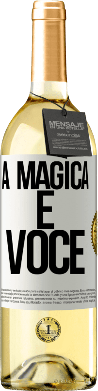 29,95 € | Vinho branco Edição WHITE A mágica é você Etiqueta Branca. Etiqueta personalizável Vinho jovem Colheita 2024 Verdejo