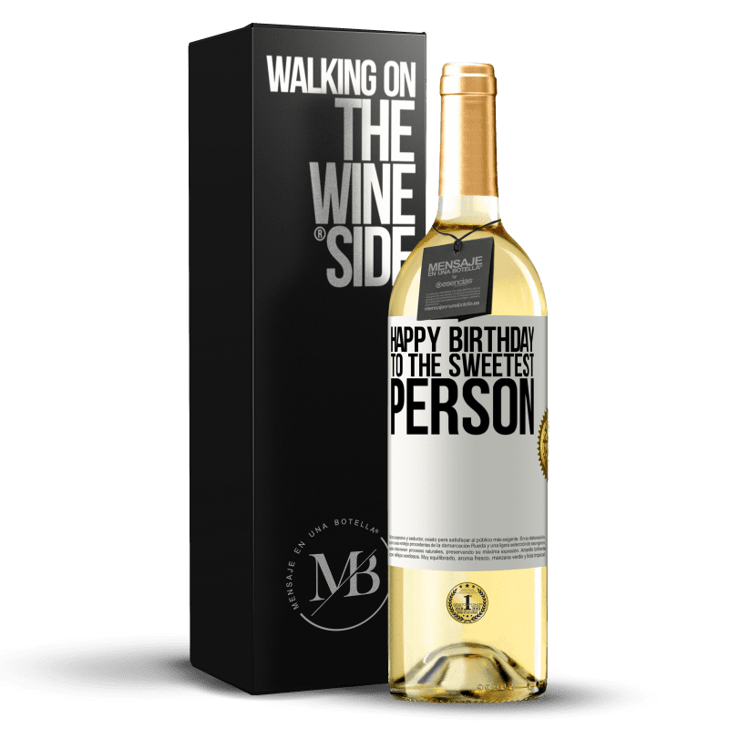 29,95 € Free Shipping | White Wine WHITE Edition Happy birthday to the sweetest person White Label. Customizable label Young wine Harvest 2024 Verdejo