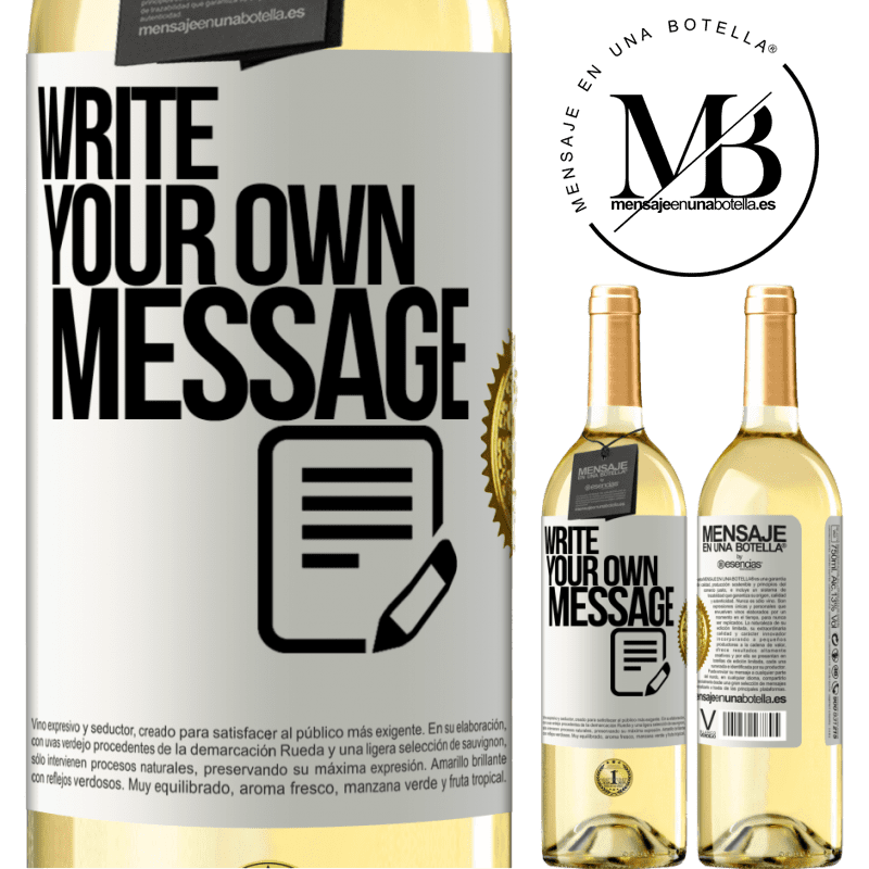 29,95 € Free Shipping | White Wine WHITE Edition Write your own message White Label. Customizable label Young wine Harvest 2024 Verdejo