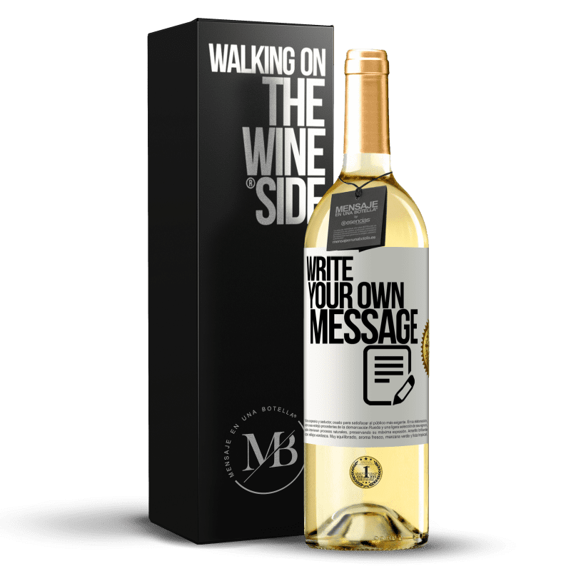 29,95 € Free Shipping | White Wine WHITE Edition Write your own message White Label. Customizable label Young wine Harvest 2024 Verdejo