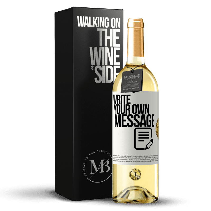 29,95 € Free Shipping | White Wine WHITE Edition Write your own message White Label. Customizable label Young wine Harvest 2025 Verdejo