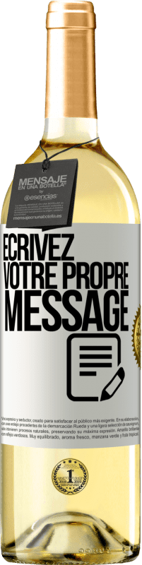 29,95 € | Vin blanc Édition WHITE Écrivez votre propre message Étiquette Blanche. Étiquette personnalisable Vin jeune Récolte 2024 Verdejo