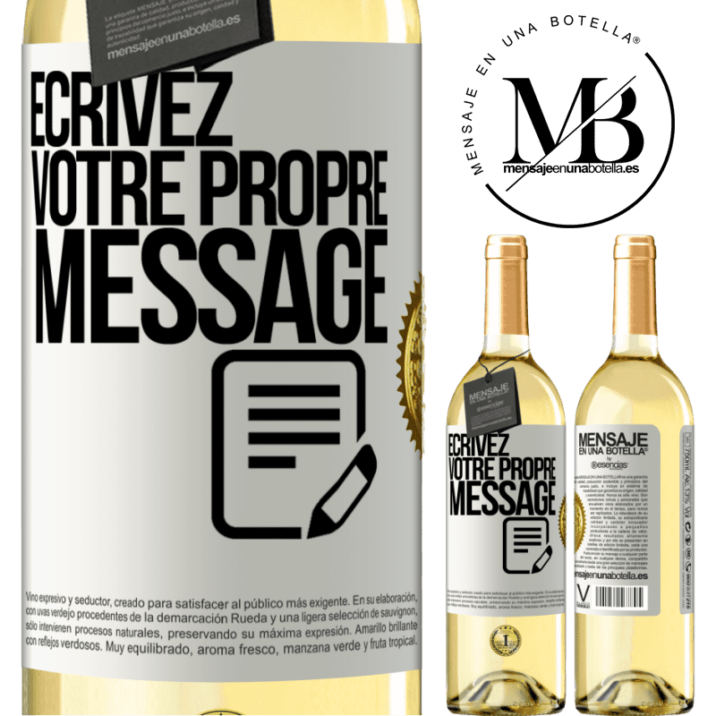 29,95 € Envoi gratuit | Vin blanc Édition WHITE Écrivez votre propre message Étiquette Blanche. Étiquette personnalisable Vin jeune Récolte 2022 Verdejo