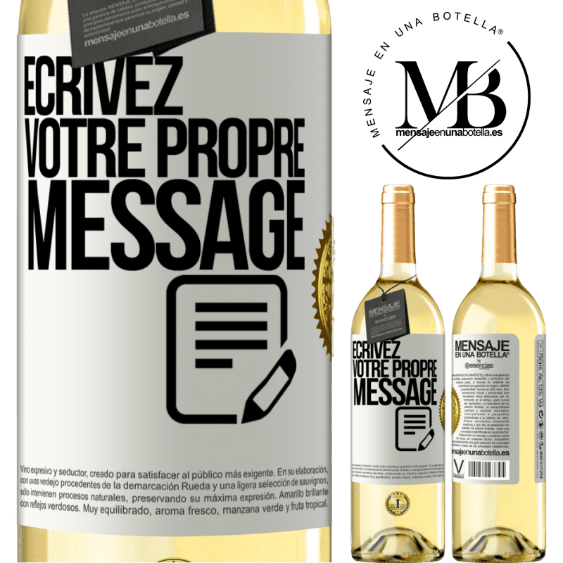 29,95 € Envoi gratuit | Vin blanc Édition WHITE Écrivez votre propre message Étiquette Blanche. Étiquette personnalisable Vin jeune Récolte 2024 Verdejo