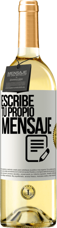 29,95 € | Vino Blanco Edición WHITE Escribe tu propio mensaje Etiqueta Blanca. Etiqueta personalizable Vino joven Cosecha 2023 Verdejo