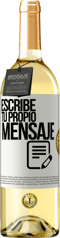 29,95 € Envío gratis | Vino Blanco Edición WHITE Escribe tu propio mensaje Etiqueta Blanca. Etiqueta personalizable Vino joven Cosecha 2025 Verdejo