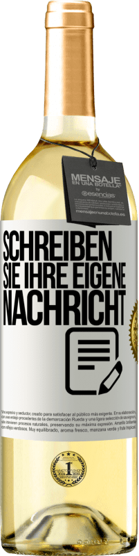 29,95 € | Weißwein WHITE Ausgabe Schreib deine eigene Nachricht Weißes Etikett. Anpassbares Etikett Junger Wein Ernte 2023 Verdejo