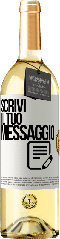29,95 € Spedizione Gratuita | Vino bianco Edizione WHITE Scrivi il tuo messaggio Etichetta Bianca. Etichetta personalizzabile Vino giovane Raccogliere 2025 Verdejo