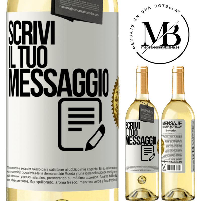 29,95 € Spedizione Gratuita | Vino bianco Edizione WHITE Scrivi il tuo messaggio Etichetta Bianca. Etichetta personalizzabile Vino giovane Raccogliere 2024 Verdejo