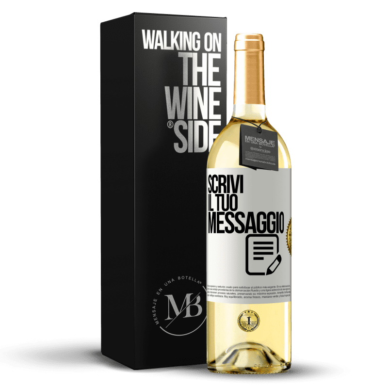 29,95 € Spedizione Gratuita | Vino bianco Edizione WHITE Scrivi il tuo messaggio Etichetta Bianca. Etichetta personalizzabile Vino giovane Raccogliere 2025 Verdejo