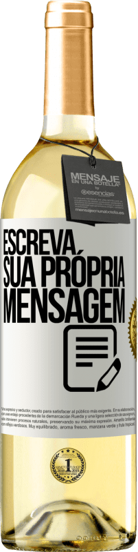 29,95 € | Vinho branco Edição WHITE Escreva sua própria mensagem Etiqueta Branca. Etiqueta personalizável Vinho jovem Colheita 2023 Verdejo