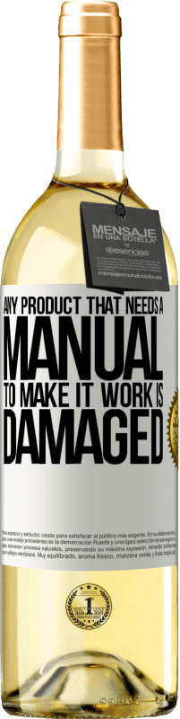 29,95 € 送料無料 | 白ワイン WHITEエディション 動作させるためにマニュアルが必要な製品はすべて破損しています ホワイトラベル. カスタマイズ可能なラベル 若いワイン 収穫 2025 Verdejo