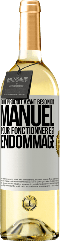 Envoi gratuit | Vin blanc Édition WHITE Tout produit ayant besoin d'un manuel pour fonctionner est endommagé Étiquette Blanche. Étiquette personnalisable Vin jeune Récolte 2023 Verdejo