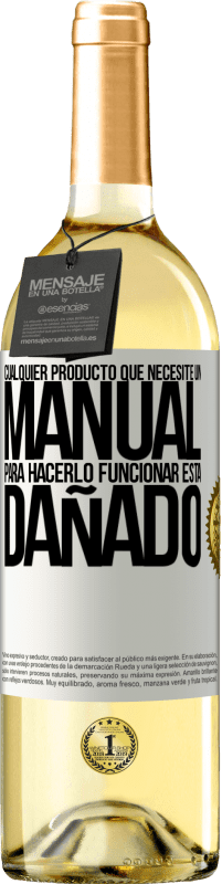 29,95 € | Vino Blanco Edición WHITE Cualquier producto que necesite un manual para hacerlo funcionar, está dañado Etiqueta Blanca. Etiqueta personalizable Vino joven Cosecha 2024 Verdejo