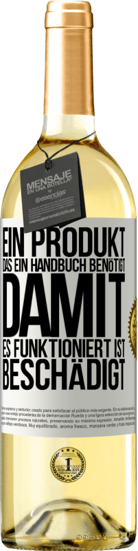 Kostenloser Versand | Weißwein WHITE Ausgabe Ein Produkt, das ein Handbuch benötigt, damit es funktioniert, ist beschädigt Weißes Etikett. Anpassbares Etikett Junger Wein Ernte 2023 Verdejo