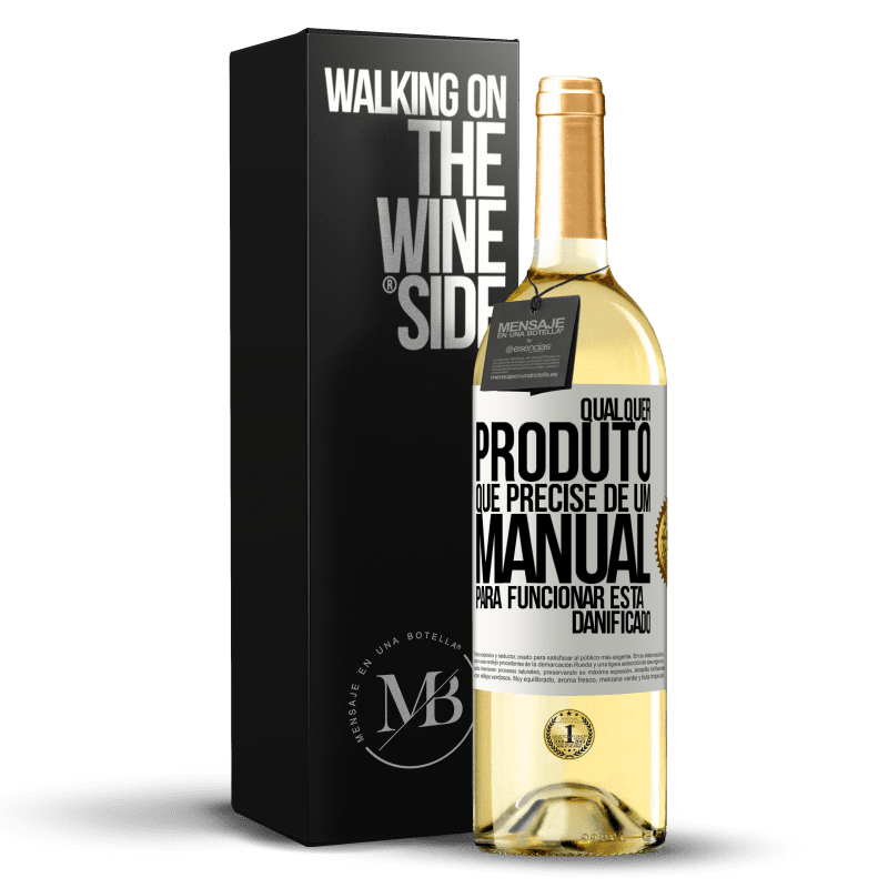 29,95 € Envio grátis | Vinho branco Edição WHITE Qualquer produto que precise de um manual para funcionar está danificado Etiqueta Branca. Etiqueta personalizável Vinho jovem Colheita 2023 Verdejo