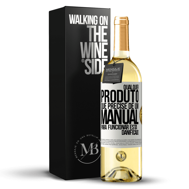 29,95 € Envio grátis | Vinho branco Edição WHITE Qualquer produto que precise de um manual para funcionar está danificado Etiqueta Branca. Etiqueta personalizável Vinho jovem Colheita 2025 Verdejo