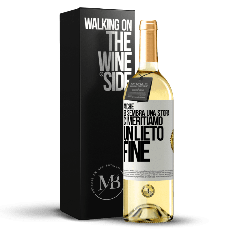 29,95 € Spedizione Gratuita | Vino bianco Edizione WHITE Anche se sembra una storia, ci meritiamo un lieto fine Etichetta Bianca. Etichetta personalizzabile Vino giovane Raccogliere 2023 Verdejo