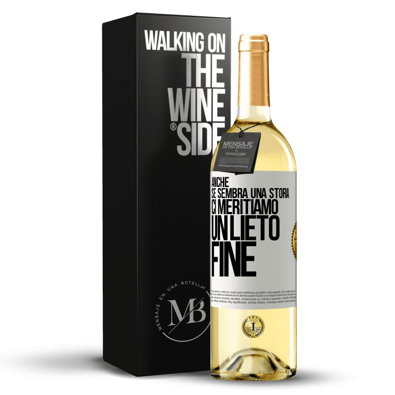 29,95 € Spedizione Gratuita | Vino bianco Edizione WHITE Anche se sembra una storia, ci meritiamo un lieto fine Etichetta Bianca. Etichetta personalizzabile Vino giovane Raccogliere 2025 Verdejo