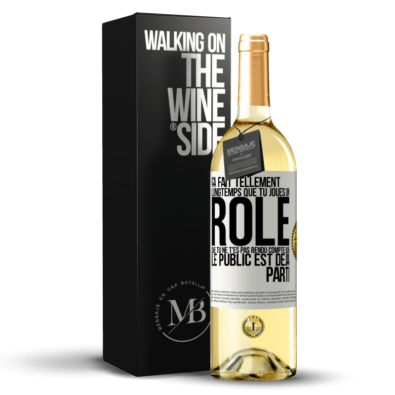 29,95 € Envoi gratuit | Vin blanc Édition WHITE Ça fait tellement longtemps que tu joues un rôle que tu ne t'es pas rendu compte que le public est déjà parti Étiquette Blanche. Étiquette personnalisable Vin jeune Récolte 2025 Verdejo
