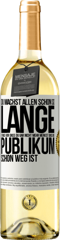 «Du machst allen schon so lange etwas vor, dass du gar nicht mehr merkst, dass das Publikum schon weg ist» WHITE Ausgabe