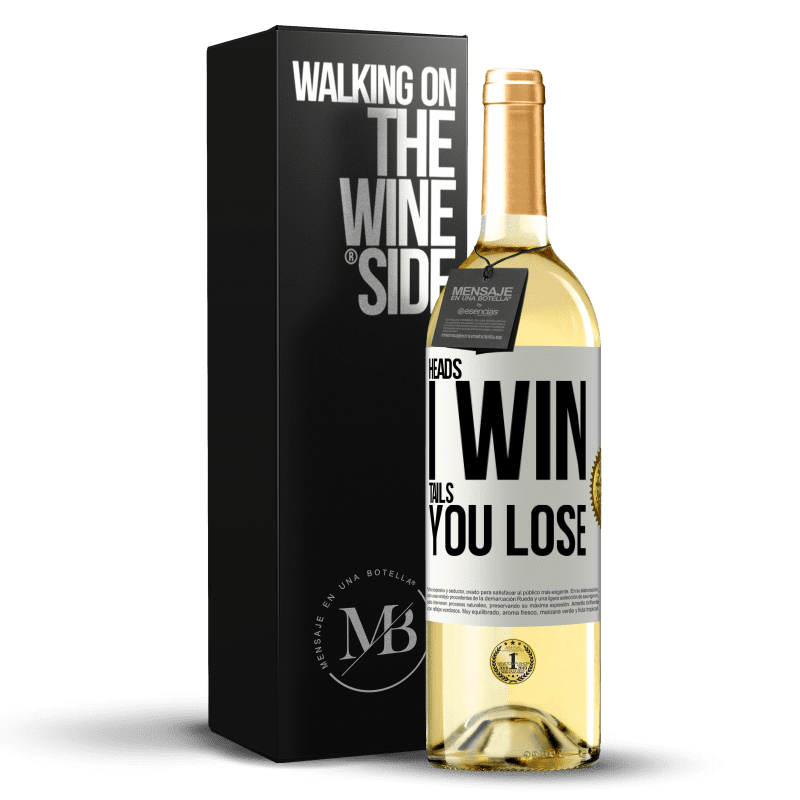 29,95 € Free Shipping | White Wine WHITE Edition Heads I win, tails you lose White Label. Customizable label Young wine Harvest 2023 Verdejo