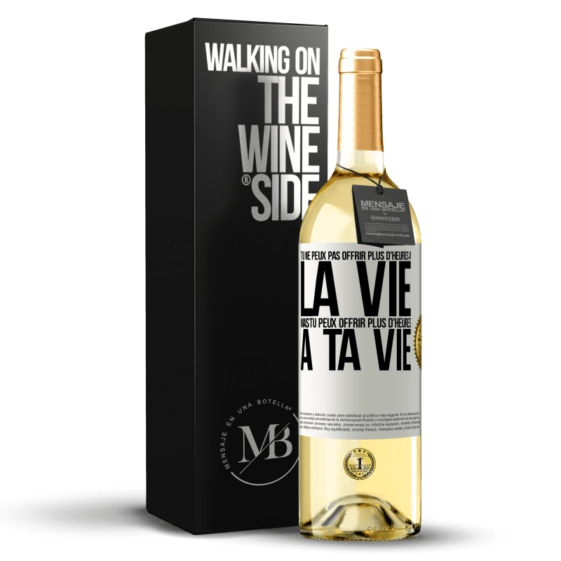 29,95 € Envoi gratuit | Vin blanc Édition WHITE Tu ne peux pas offrir plus d'heures à la vie, mais tu peux offrir plus d'heures à ta vie Étiquette Blanche. Étiquette personnalisable Vin jeune Récolte 2023 Verdejo