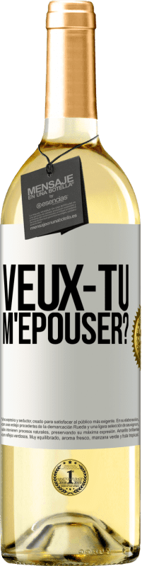 Envoi gratuit | Vin blanc Édition WHITE Veux-tu m'épouser? Étiquette Blanche. Étiquette personnalisable Vin jeune Récolte 2023 Verdejo