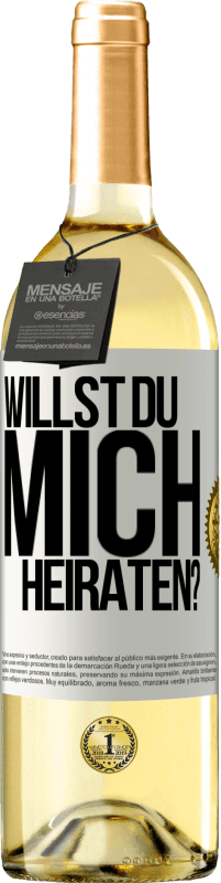 29,95 € | Weißwein WHITE Ausgabe Willst du mich heiraten? Weißes Etikett. Anpassbares Etikett Junger Wein Ernte 2024 Verdejo