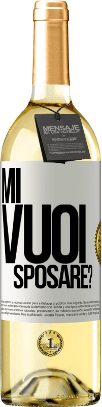 29,95 € Spedizione Gratuita | Vino bianco Edizione WHITE Mi vuoi sposare? Etichetta Bianca. Etichetta personalizzabile Vino giovane Raccogliere 2023 Verdejo