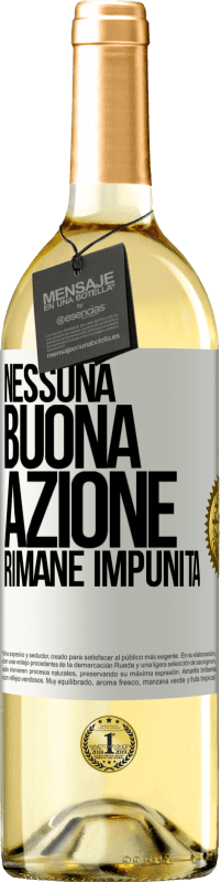 Spedizione Gratuita | Vino bianco Edizione WHITE Nessuna buona azione rimane impunita Etichetta Bianca. Etichetta personalizzabile Vino giovane Raccogliere 2023 Verdejo