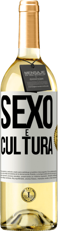 Envio grátis | Vinho branco Edição WHITE Sexo é cultura Etiqueta Branca. Etiqueta personalizável Vinho jovem Colheita 2023 Verdejo