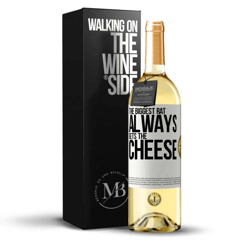 29,95 € Free Shipping | White Wine WHITE Edition The biggest rat always gets the cheese White Label. Customizable label Young wine Harvest 2024 Verdejo