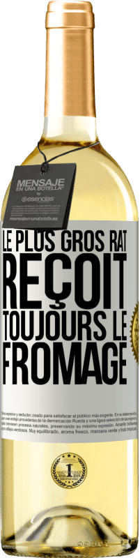 29,95 € Envoi gratuit | Vin blanc Édition WHITE Le plus gros rat reçoit toujours le fromage Étiquette Blanche. Étiquette personnalisable Vin jeune Récolte 2023 Verdejo