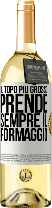 29,95 € Spedizione Gratuita | Vino bianco Edizione WHITE Il topo più grosso prende sempre il formaggio Etichetta Bianca. Etichetta personalizzabile Vino giovane Raccogliere 2023 Verdejo