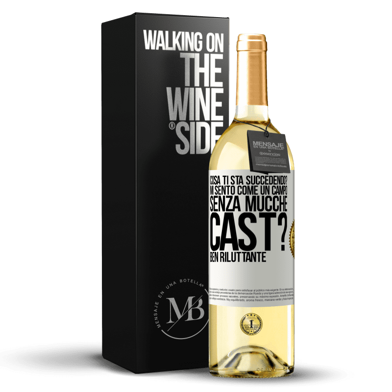 29,95 € Spedizione Gratuita | Vino bianco Edizione WHITE Cosa ti sta succedendo? Mi sento come un campo senza mucche. Cast? Ben riluttante Etichetta Bianca. Etichetta personalizzabile Vino giovane Raccogliere 2023 Verdejo