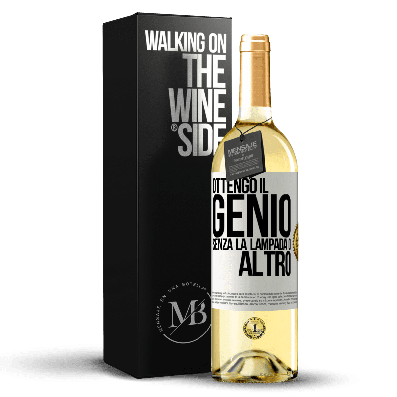 29,95 € Spedizione Gratuita | Vino bianco Edizione WHITE Ottengo il genio senza la lampada o altro Etichetta Bianca. Etichetta personalizzabile Vino giovane Raccogliere 2023 Verdejo