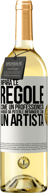 29,95 € Spedizione Gratuita | Vino bianco Edizione WHITE Impara le regole come un professionista in modo da poterle infrangere come un artista Etichetta Bianca. Etichetta personalizzabile Vino giovane Raccogliere 2025 Verdejo